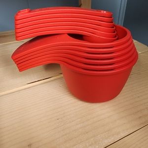 Red Tupperware Measuring Mates Set